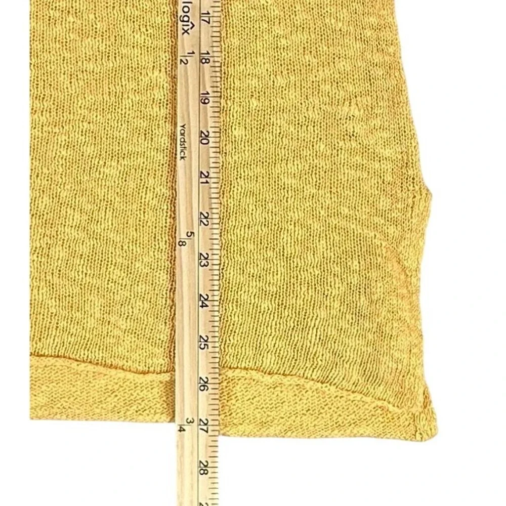 Fresh Produce Yellow Open Knit Sweater Size‎ Medium Large 3/4 Sleeve Scoop Neck